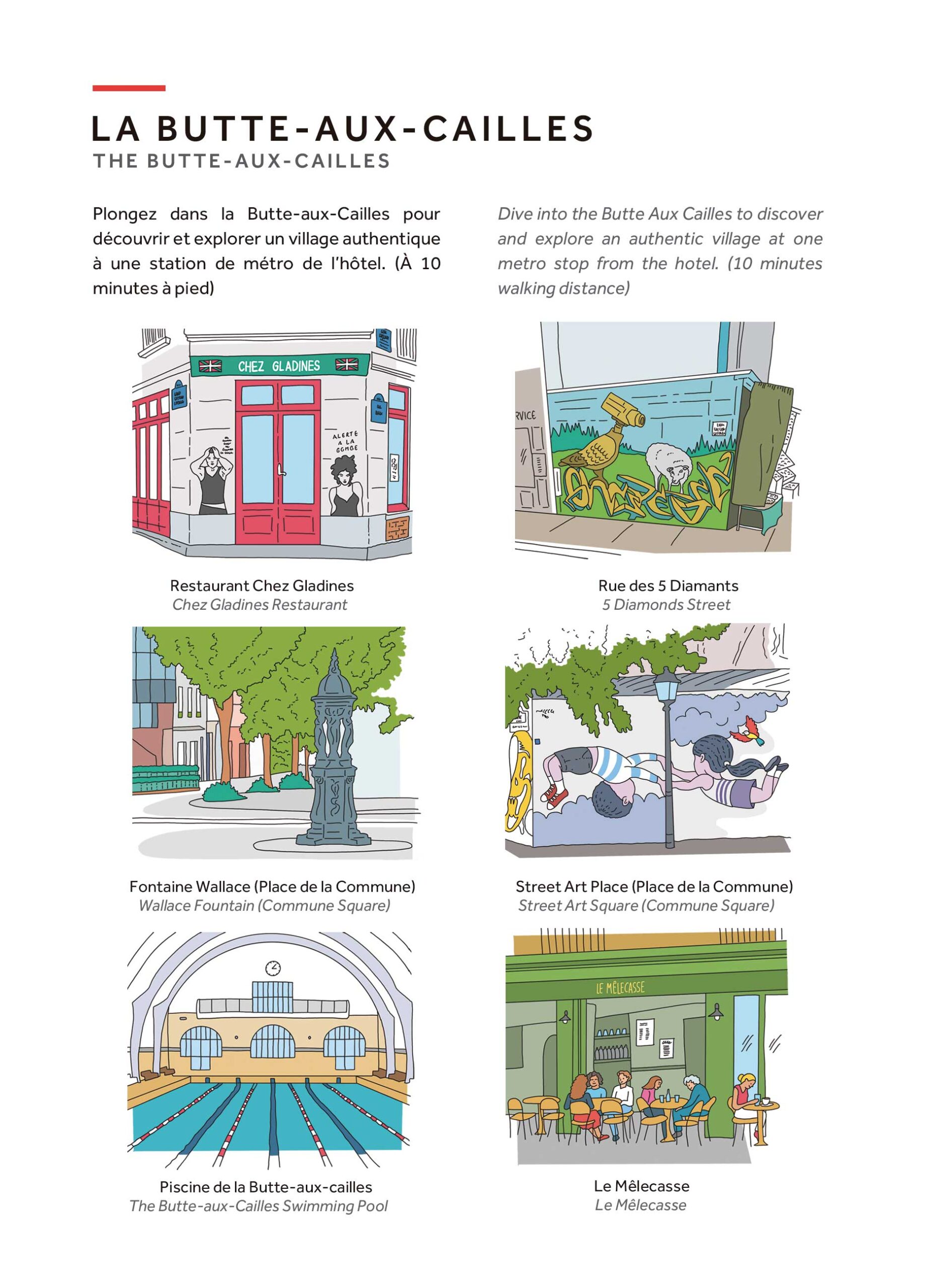 page des carnets d'accueil réalisés pour l'hôtel Marriott Paris Rive Gauche qui est offert en cadeau de bienvenue aux clients