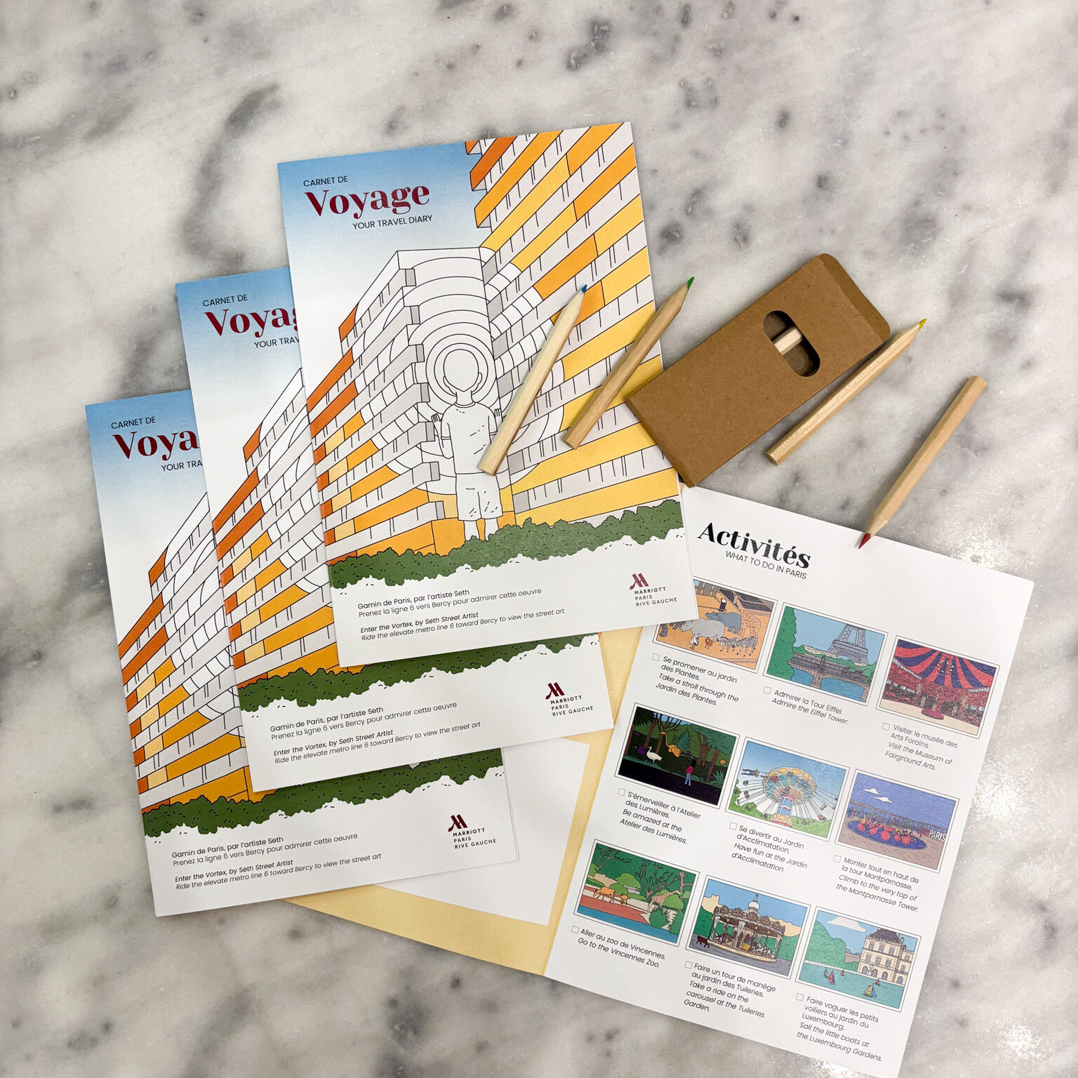 Carnets d'accueil sur mesure Marriott Rive gauche enfant WanderWorld