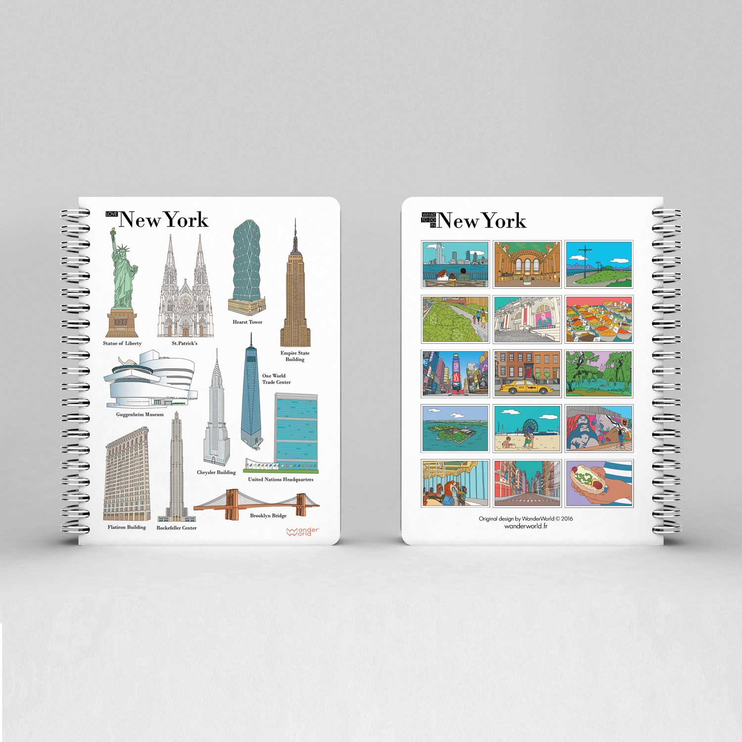 Cahier a spirales monuments New York