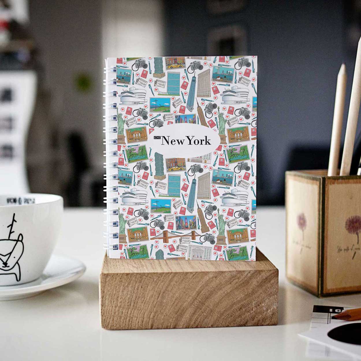 original New York mosaic cover spiral notebook