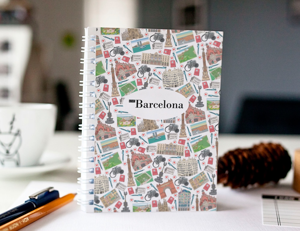 original cuaderno espiral Barcelona mosaico cubierta
