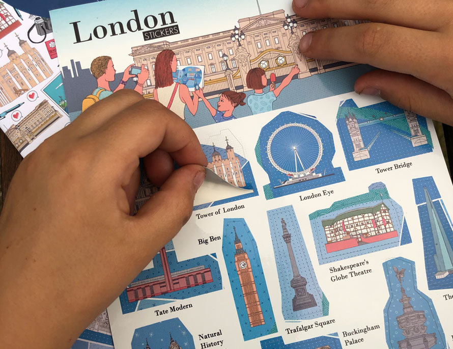 carnet de voyage à Londres de WanderWorld autocollants des monuments