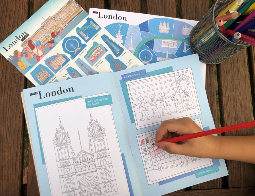carnet de voyage à Londres de WandeWorld coloriage monuments