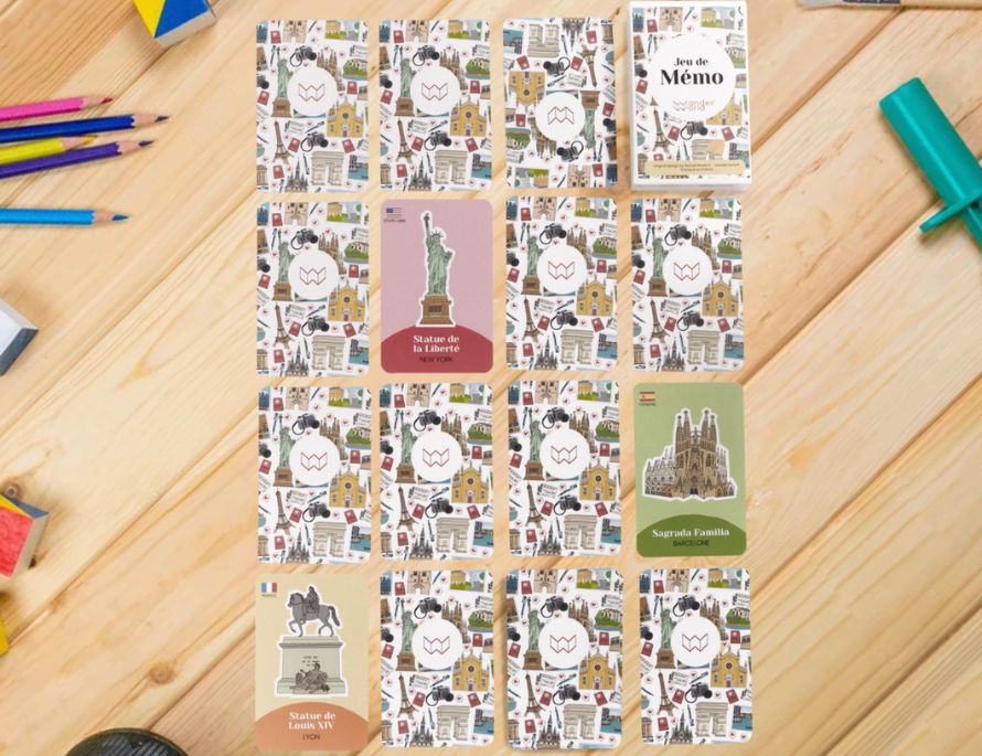 Jeu de mémo cartes des monuments du monde