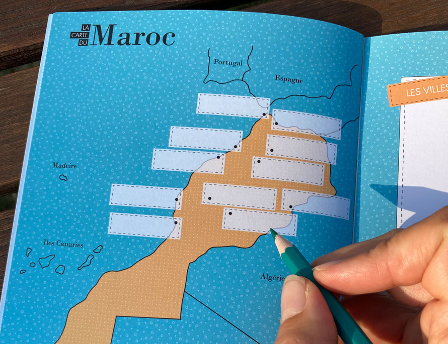 carnet de voyage au Maroc carte du pays