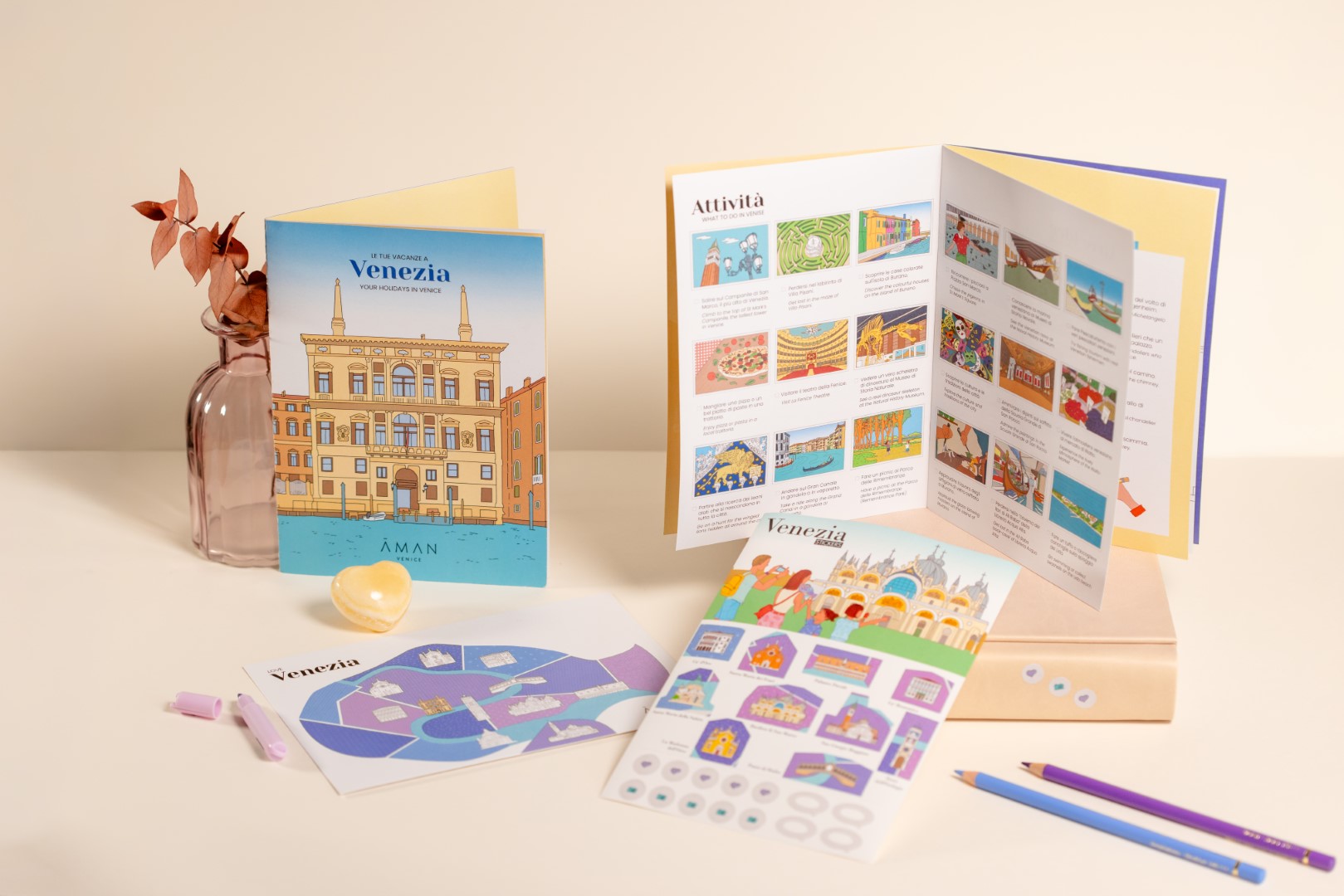 Coffret d'activités de voyage pour enfants sur le thème de Venise