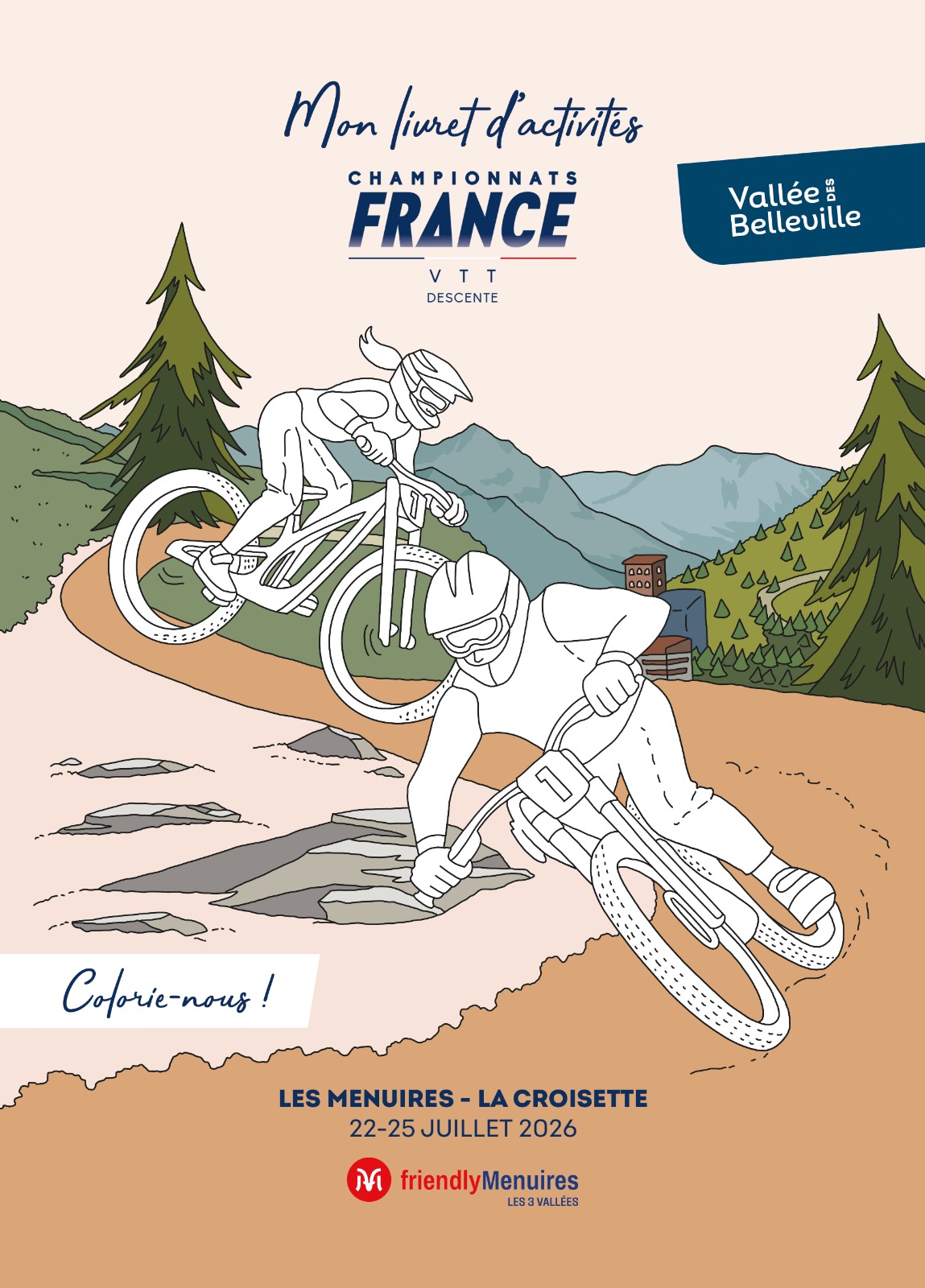 book covers the 2026 French National Mountain Bike Championships (Championnats de France VTT) held in Les Menuires - La Croisette