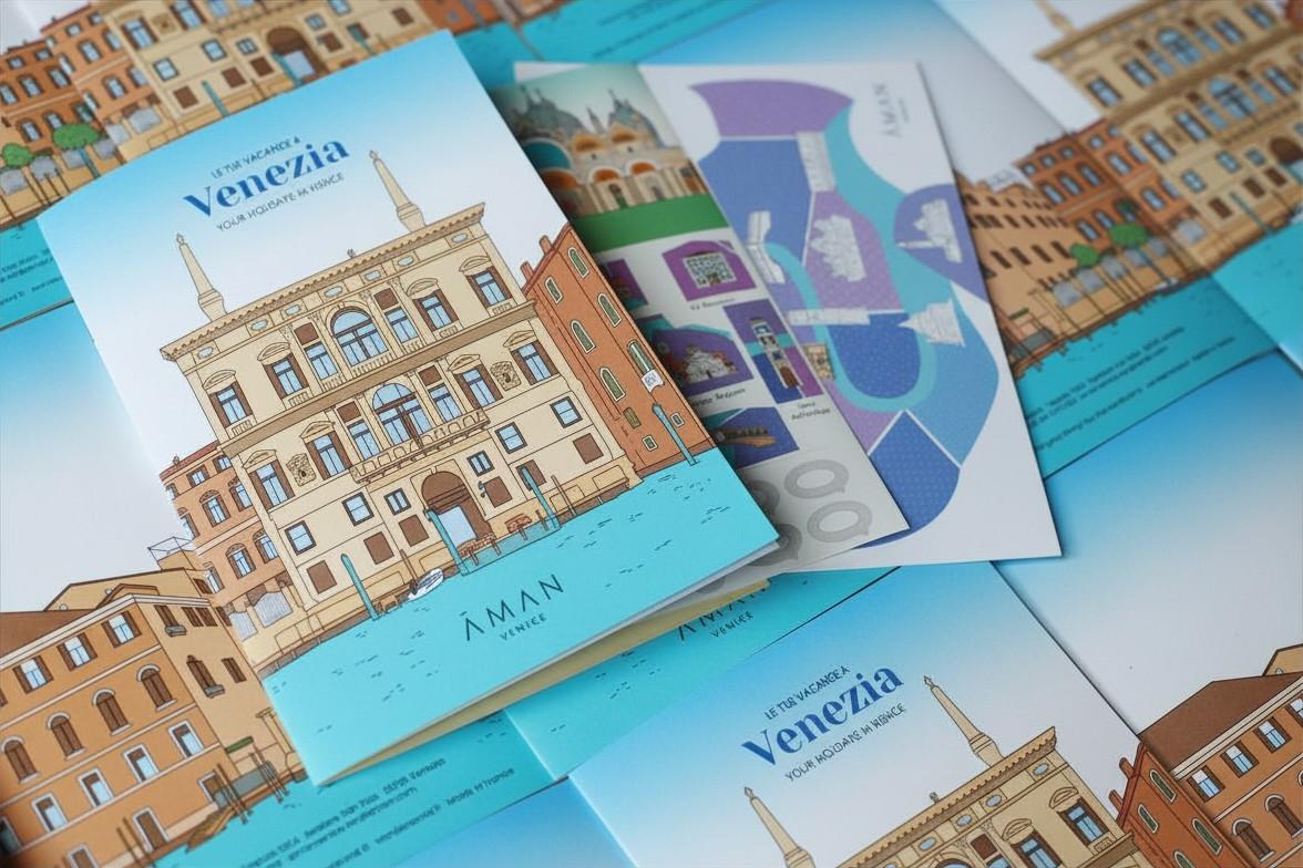 Guides illustrés pour l'hôtel Aman Venice en Italie.